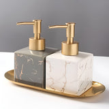 Soap Dispenser Marble Ceramic Matte Gold Pump