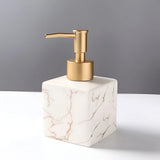 Soap Dispenser Marble Ceramic Matte Gold Pump
