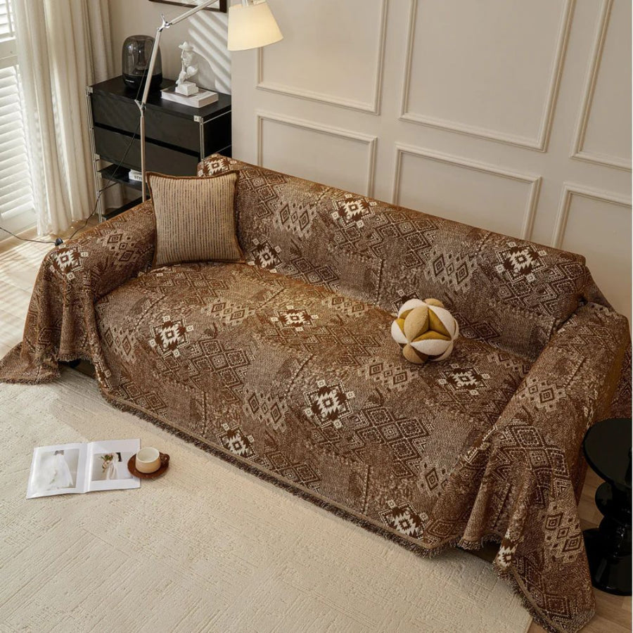 Sofa Cover Bohemian Geometric Thick Chenille Machine Washable