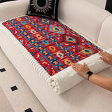 Sofa Cover Boho Jacquard Plush Microfiber & Non-Slip Backing