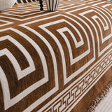 Sofa Cover Chenille Anti-Scratch Greek Key Tassels