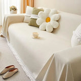 Sofa Cover Chenille Lace Edge Non-Slip & Machine Washable