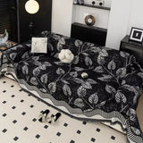 Sofa Cover Chenille Leaf Pattern Anti-Slip & Machine Washable