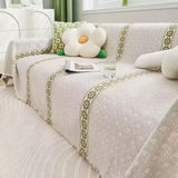 Sofa Cover Chenille Leaf Pattern Non-Slip & Machine Washable