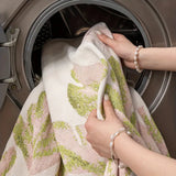 Sofa Cover Chenille Leaf Pattern Non-Slip Machine Washable