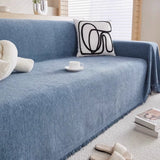 Sofa Cover Chenille Texture & Tassel Trim Water-Resistant Machine Washable