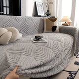 Sofa Cover Herringbone Fleece Cotton Blend Machine Washable