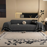 Sofa Cover Microfiber Blend Chevron Herringbone & Tassel Trim