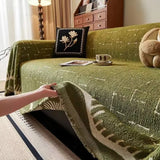 Sofa Cover Microfiber Blend Fringed Washable