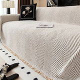 Sofa Cover Microfiber Herringbone Water-Resistant & Non-Slip