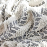 Sofa Cover Microfiber Leaf Pattern & Fringed Edge