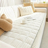 Sofa Cover Plush Flannel Anti-Slip Backing Machine Washable