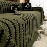Sofa Cover Plush Tufted Microfiber Non-Slip Backing & Machine Washable