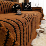 Sofa Cover Plush Tufted Microfiber Non-Slip Backing & Machine Washable