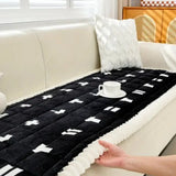 Sofa Cover Quilted Microfiber Blend Ruffled Edge