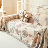 Sofa Cover Reversible Floral Jacquard Cotton-Microfiber Machine-Washable