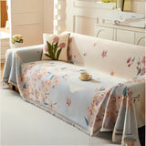 Sofa Cover Reversible Floral Jacquard Cotton-Microfiber Machine-Washable