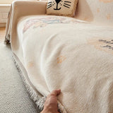 Sofa Cover Reversible Floral Jacquard Cotton-Microfiber Machine-Washable