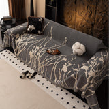 Sofa Cover Soft Chenille Branch Pattern Machine Washable
