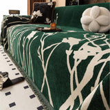 Sofa Cover Soft Chenille Branch Pattern Machine Washable