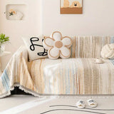 Sofa Cover Striped Chenille Breathable & Non-Slip