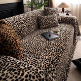 Sofa Cover Thick Plush Microfiber Leopard Print