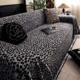 Sofa Cover Thick Plush Microfiber Leopard Print