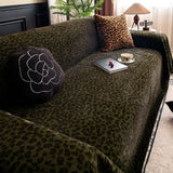 Sofa Cover Thick Plush Microfiber Leopard Print