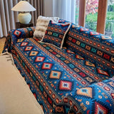 Sofa Cover Vibrant Geometric Jacquard Cotton-Linen Blend Pet-Friendly
