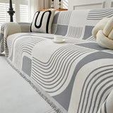 Sofa Cover Wavy Stripe Chenille Reversible