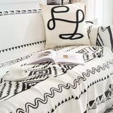 Sofa Throw Boho Geometric Jacquard Chenille Blend & Machine Washable