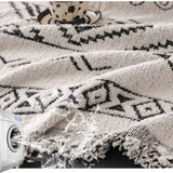 Sofa Throw Boho Geometric Jacquard Chenille Blend & Machine Washable