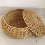 Storage Basket Handcrafted Rattan Dome Lid