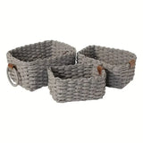 Storage Baskets Handwoven Rattan Set of 3