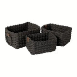 Storage Baskets Handwoven Rattan Set of 3
