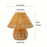Table Lamp Rattan Shade Bamboo Base