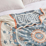 Throw Blanket 100% Cotton Breathable Machine Washable