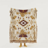 Throw Blanket 100% Cotton Geometric Jacquard Machine Washable