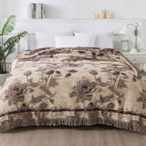 Throw Blanket 100% Cotton Jacquard Quilted