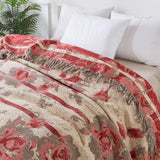 Throw Blanket 100% Cotton Jacquard Quilted