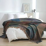 Throw Blanket 100% Cotton Oversized Mandala Fringe