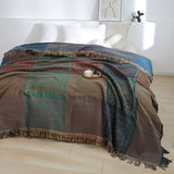 Throw Blanket 100% Cotton Oversized Mandala Fringe