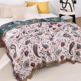 Throw Blanket 100% Cotton Reversible Floral