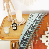 Throw Blanket Boho Woven Cotton-Microfiber Blend