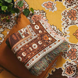Throw Blanket Boho Woven Cotton-Microfiber Blend