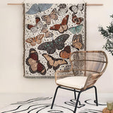 Throw Blanket Butterfly Pattern Plush Microfiber Fringed Edges