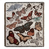 Throw Blanket Butterfly Pattern Plush Microfiber Fringed Edges