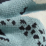 Throw Blanket Coastal Seahorse Jacquard Lightweight Cotton Machine Washable