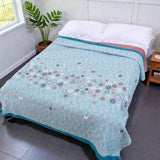 Throw Blanket Cotton Gauze Floral Jacquard Lightweight & Breathable