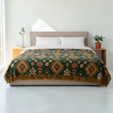 Throw Blanket Cotton Reversible Tribal Geometric